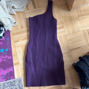 Babaton One-Shoulder Bodycon Dress in Deep Purple